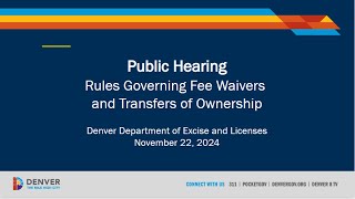 Fee Waiver and Transfer Rules Hearing