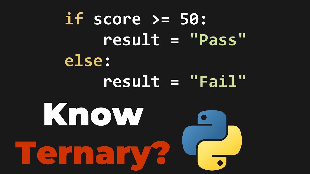 PYTHON TERNARY OPERATOR - YouTube