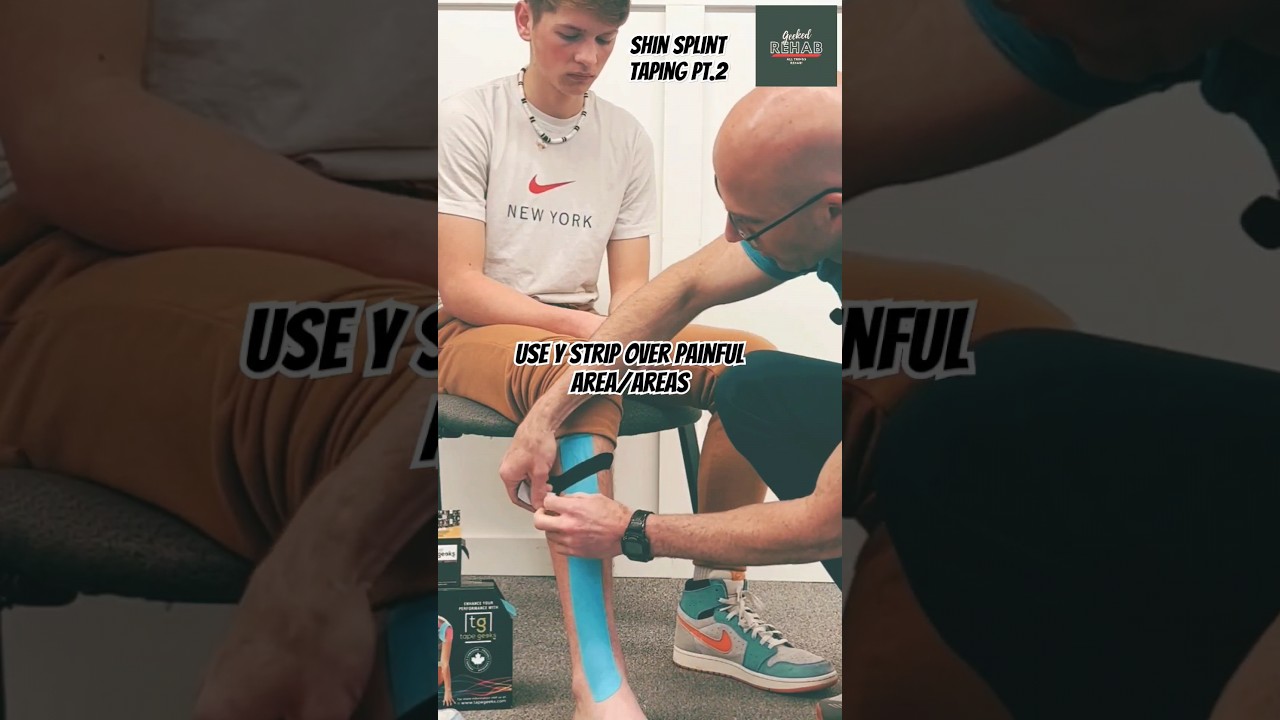 Shin splints pain relief with Kinesiology Taping technique part. Pro tips! 💯 