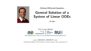Ode 2.2 - General Solution Of A System Of Linear Odes