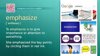 Emphasize B2 level english vocabulary lesson www LipLix com