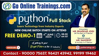Python Demo Part1 - June 6th 2024 | Bhaskar Jogi | Go Online Trainings | 90000 75637