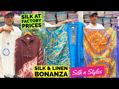 Buy Pure Silk Mark Suits in Dabu Crackle & Kashish, Drop Dye, Pure Cotton Linen Tops From SilknStyle