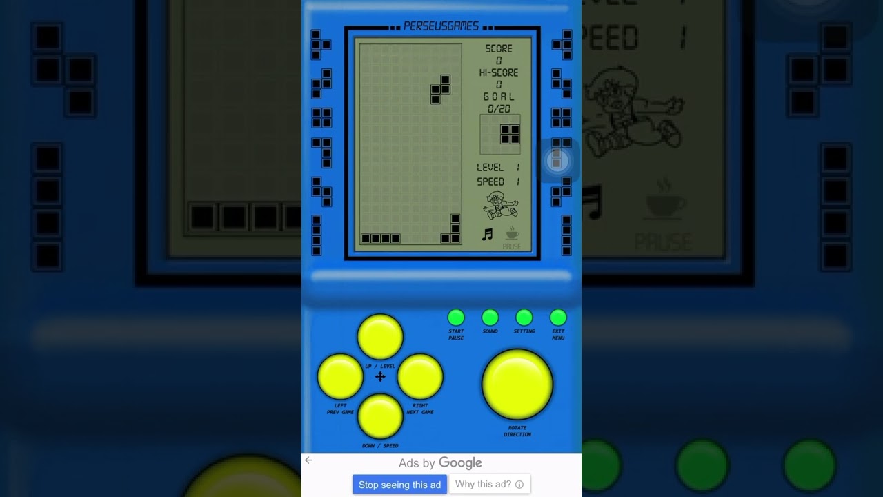 Old Brick game console in mobile