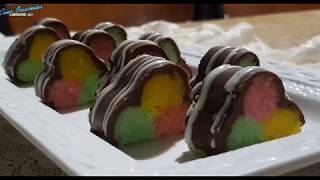 مطبخ تلمسان : وصفة حلوى ثلاثية الألوان سهلة التحضير Gâteau tricolore