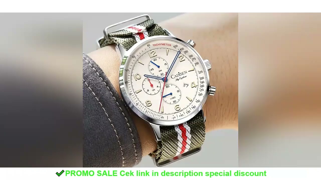 CADISEN New Chronograph Men's Quartz Watch Top Luxury Watches For Men MIYOTA 0S10 AR Mirror Waterpro