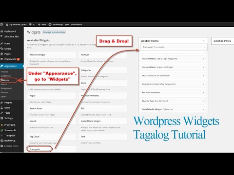 WordPress Widgets Tagalog Tutorial | Explore Widgets Footer and Sidebar