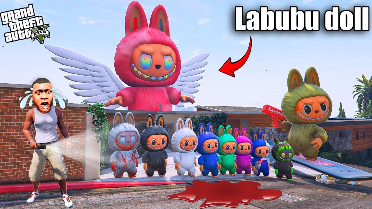 Franklin Playing Chupan Chupai With Labubu Doll Army For Labubu Monster Car in World in GTA5
