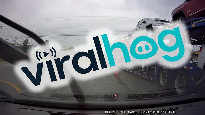 Truck Pushes Car Through Intersection  || ViralHog