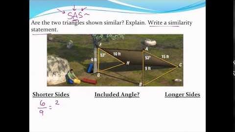 Determining if two triangles are similar using SAS~