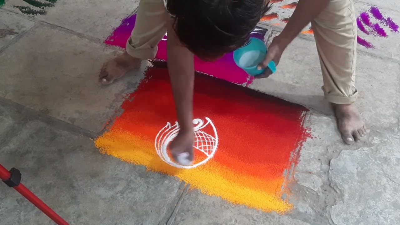 koyari rangoli | border rangoli Design | corner rangoli design | innovative | new rangoli pattern