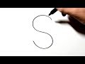 How to draw a snake after writing letter s  lettertoons