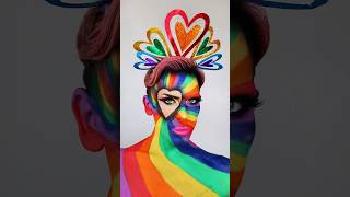 Pride tutorial 🏳️‍🌈 #pride #pridemonth #pridemakeup #makeup #youtubeshorts #mua #makeuptutorial