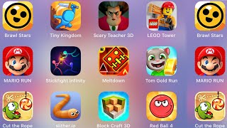 LEGO Tower,Tom Gold Run,Block Craft 3D,Stickfight Infinity,Red Ball 4,Scary Teacher 3D,Geometry Dash screenshot 2