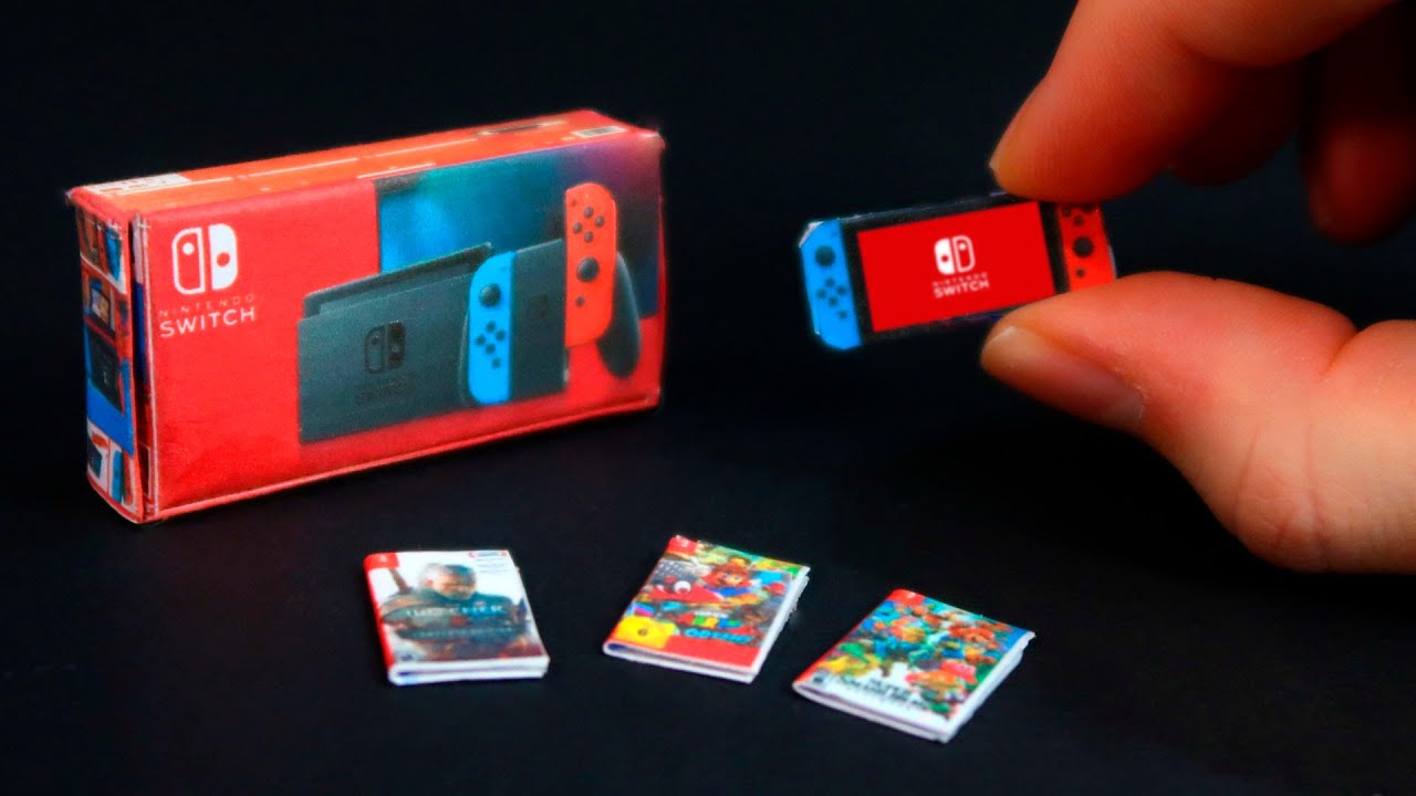 Nintendo Rectangular me hice una NINTENDO SWITCH pero en MINIATURA 😅 (con 3 juegos y su caja ...