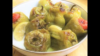 BAKED - STUFFED PEPPERS IN OLIVE OIL RECIPE I Vegetarian Version