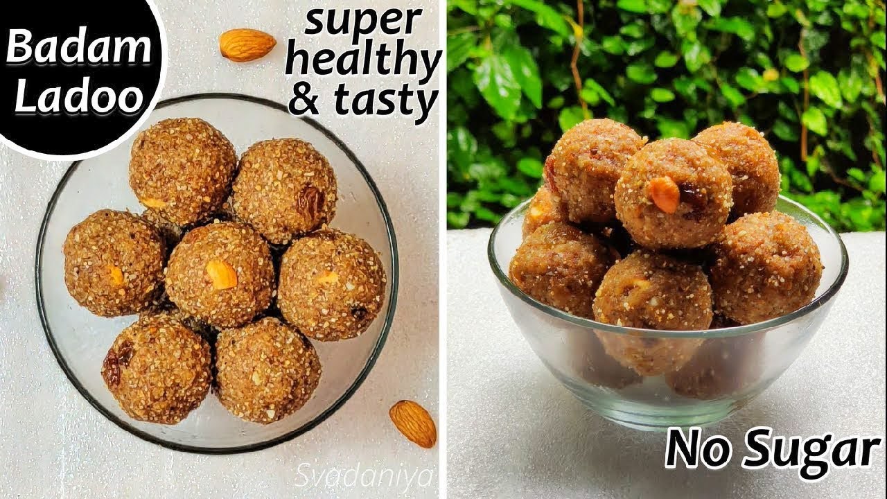 Badam Ladoo Recipe | Without Sugar | Vrat Recipe | Almond ladoo | Badam Laddu | Svadaniya