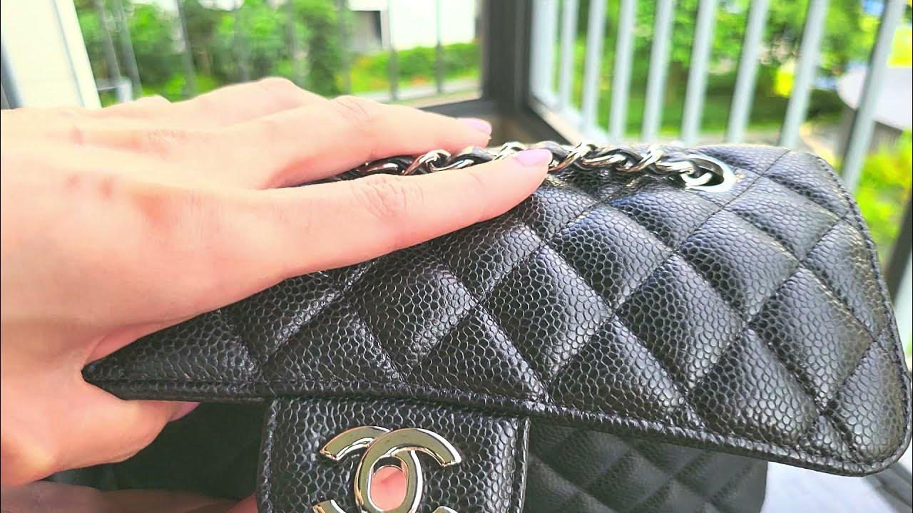 Chanel classic flap in small caviar vs Chanel mini square in