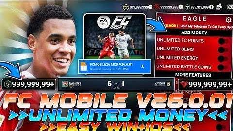 ⚡ FC MOBILE 26 MOD APK v26.1.01 (2025) 💎 Unlimited Money | 🏆 FC Points | Mod Menu Active