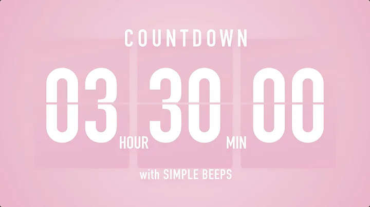 3 Hour 30 Minute Countdown Timer 🌸 Flip Clock with Simple Beeps 🔔