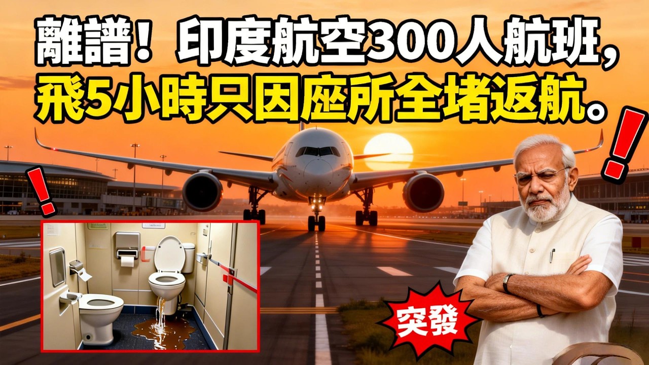 近300人航班飞5小时突然返航，9个厕所全堵死，印度航空荒诞事件震碎认知