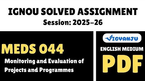 IGNOU MEDS 044 Solved Assignment 2025-26 Pdf Download | IGNOU MAUS Solved Assignment 2025-26