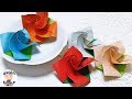 折り紙 立体的なバラの花「ツイストローズ」 Origami Twisted Rose【音声解説あり】 / ばぁばの折り紙