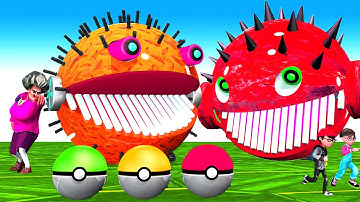 ROBOT PACMAN VS MS PACMAN VS PACMAN MONSTER IN POKEMON A NEW BATTLE BETWEEN ROBOTS #pacman #2024