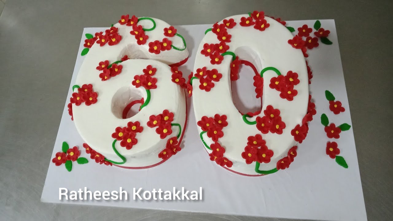 butter icing 60 number cuting cake
