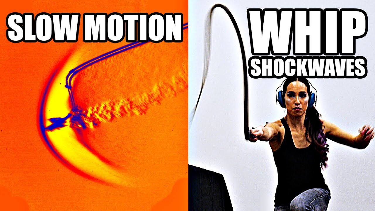 ⁣How does a whip break the sound barrier? (Slow Motion Shockwave formation) - Smarter Every Day 207