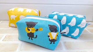 How to make a cute box pouch - YouTube