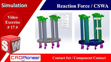 SolidWorks Simulation / Reaction Force / CSWA-SI Exercise / Component contacts and contact sets
