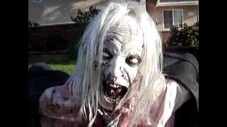 Scary Animated Zombie (Halloween Prop)
Super scary screaming zombie Halloween decoration, freaky undead Halloween prop animated with pneumatics (air pressure) and with sound effects. My neighbors grandson created this thing! Its quite a ghoulish work of art! Scary Animated Zombie (Halloween Prop)