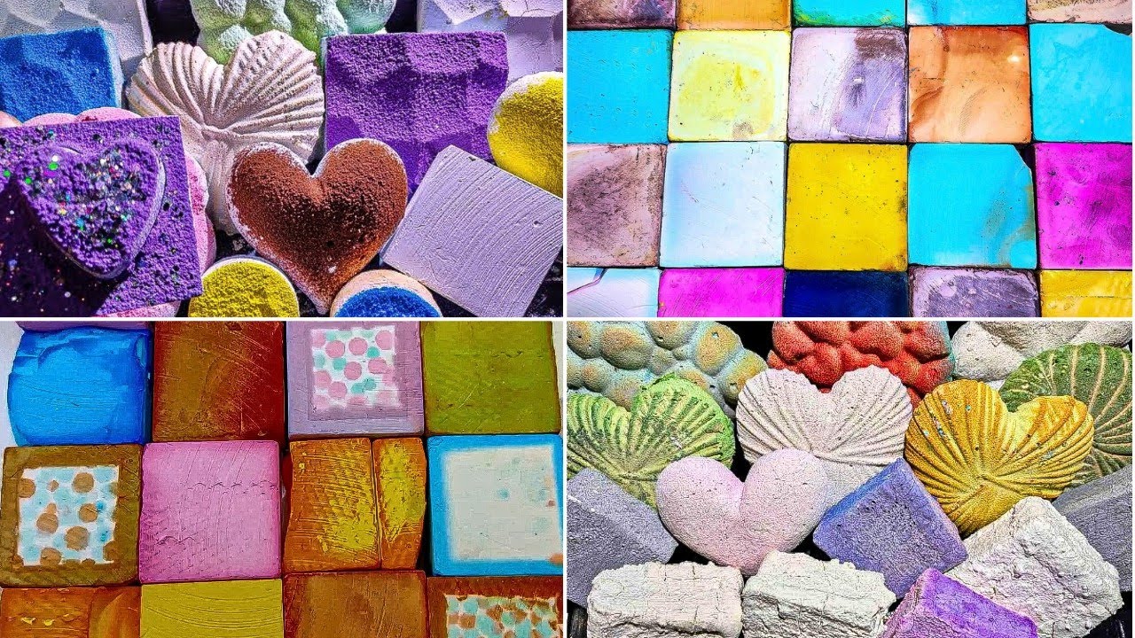 #roadto1k  Lots of Relaxing Crunchy Gym Chalk Blocks & Reforms! @YuShen-asmr | Gym Chalk