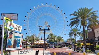 Icon Park Orlando 2024  The Wheel, Starflyer, Slingshot · Florida Walking Tour 4k