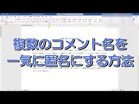 Wordコメント追加・名前の変更・匿名にする方法