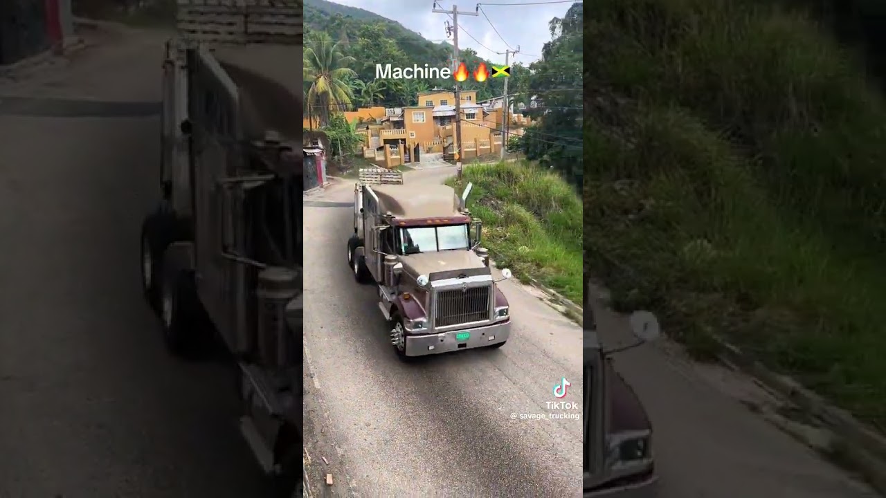 International trailer coming down mount Rosser hill full speed a head in Jamaica 🇯🇲🇯🇲👀