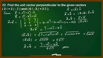 Find the unit vector perpendicular to the given vectors