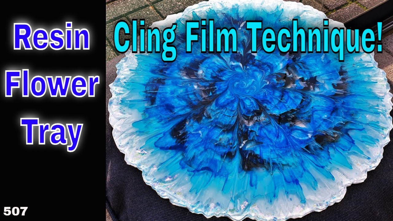 HOW TO make Resin Flower Tray using Cling Film Technique YouTube
