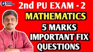 2nd PU MATHEMATICS ALL 5 MARKS IMPORTANT QUESTIONS WITH ANSWERS 2024 FOR EXAM 2