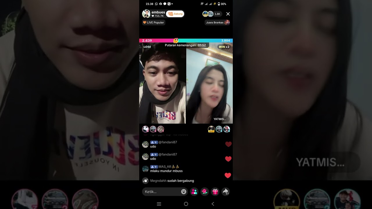 LANJUTAN LIVE EMBUES DAN YATMI, CHALLENGE EMBUES LARI SAMBIL MELET🤣