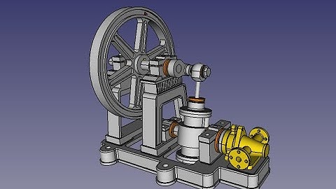 FreeCAD 0.20.1 OSCILLATING ENGINE (Part 5) Assembly