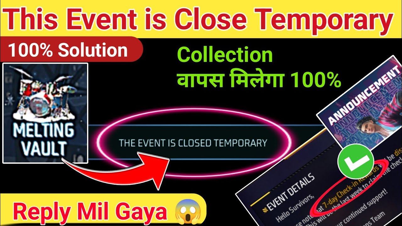 How To Solve This Event Is Closed Temporary ff max & New Event me Collection & Bundle wapas milega ?