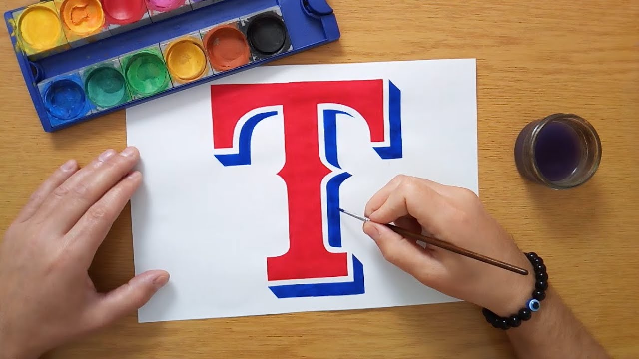 How to draw the TEXAS RANGERS logo - MLB - YouTube