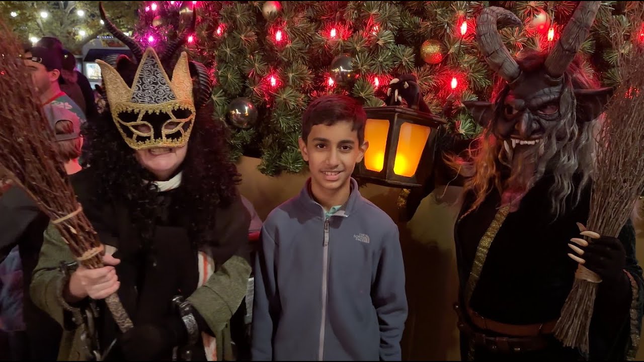 Krampus Garland Walk in downtown Garland square.