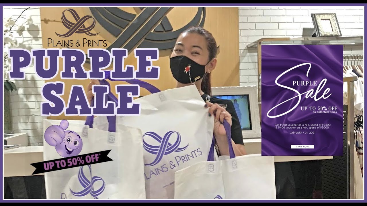 PLAINS AND PRINTS PURPLE SALE