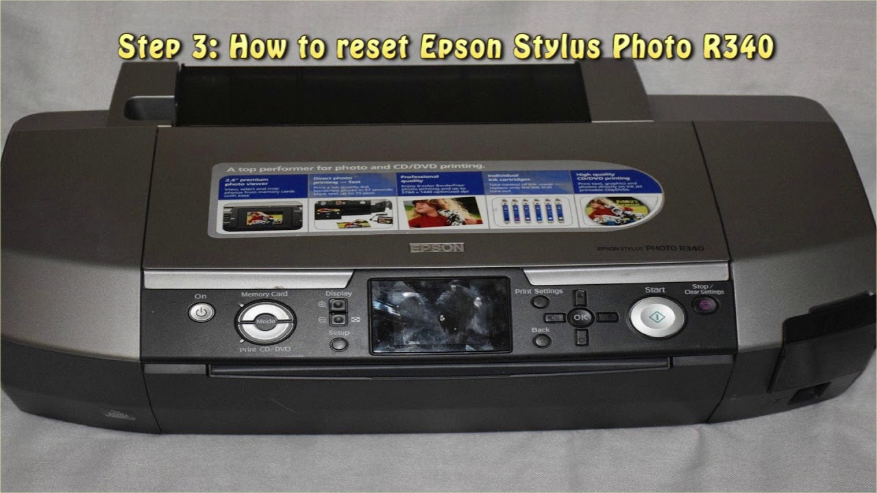 Reset Epson Stylus Photo R340 Waste Ink Pad Counter YouTube