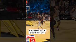 Jalen Brunson with the bail out badge on Hall of fame
