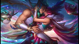 Xayah ve Rakanın flört etmesi (Arınmış Yıldız Muhafızı)