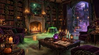 Halloween Witch Reading Room 🎃🔥 Cozy Fireplace Sounds in Magical Library for Sleep, Study & Relax screenshot 3